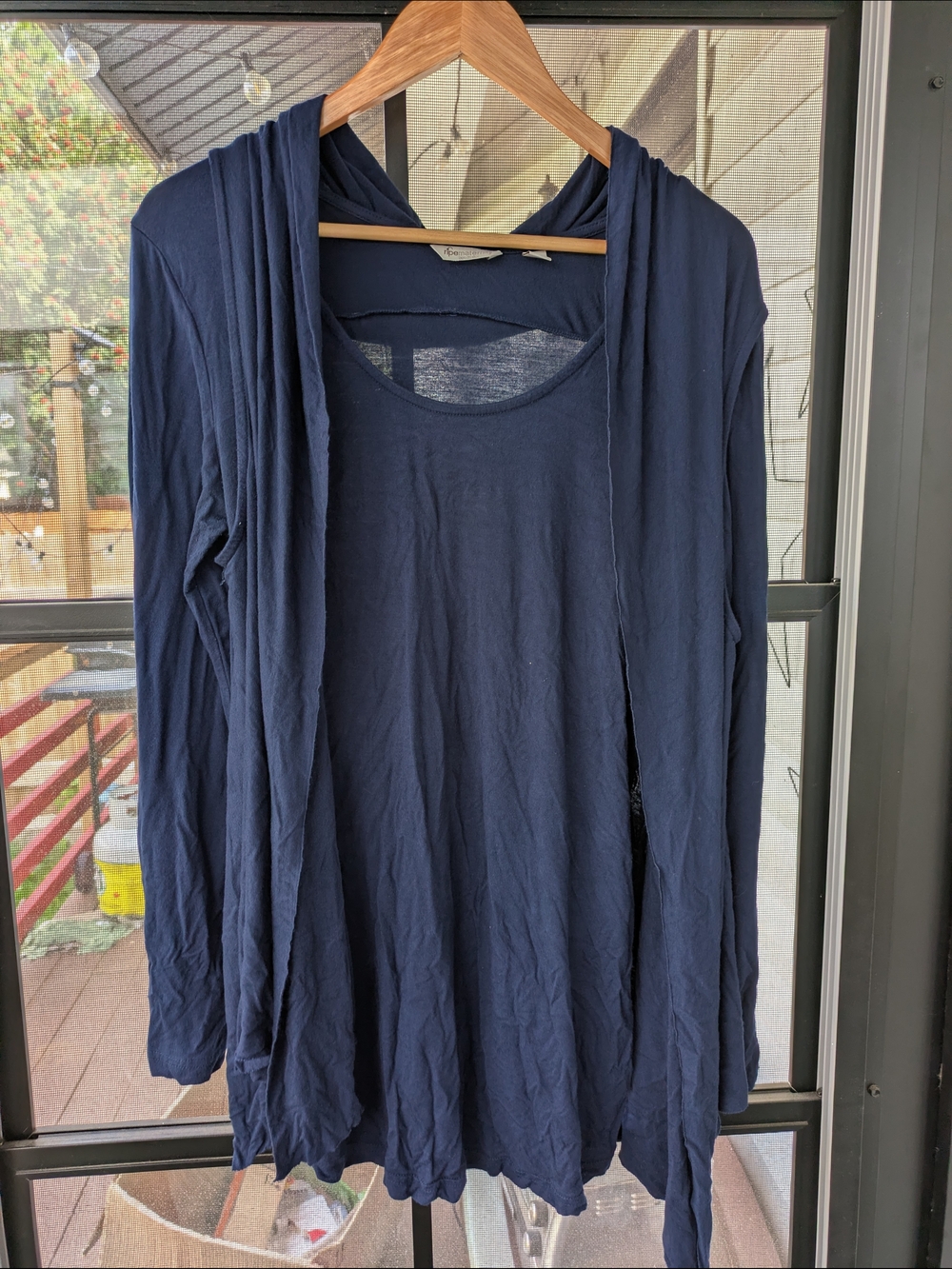 Ripe MATERNITY Navy Top & Attached Cardigan